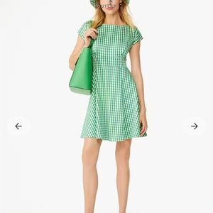 Kate Spade Green Gingham Mini Dress